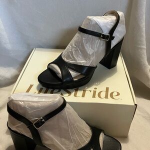 Life Stride Black Strappy Heels